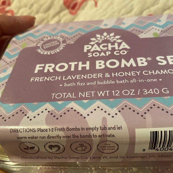 Froth Bomb Set French Lavender & Honey Chamomile Bath Fizz and Bubble - Picture 2 of 7
